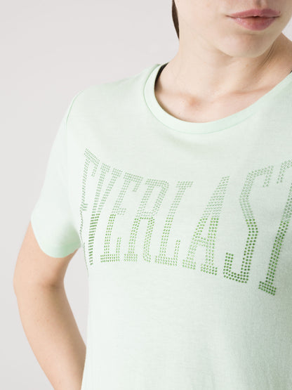 T-SHIRT DONNA EVERLAST LOGO IN STRASS A MANICA CORTA