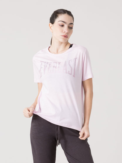 T-SHIRT DONNA EVERLAST LOGO IN STRASS A MANICA CORTA