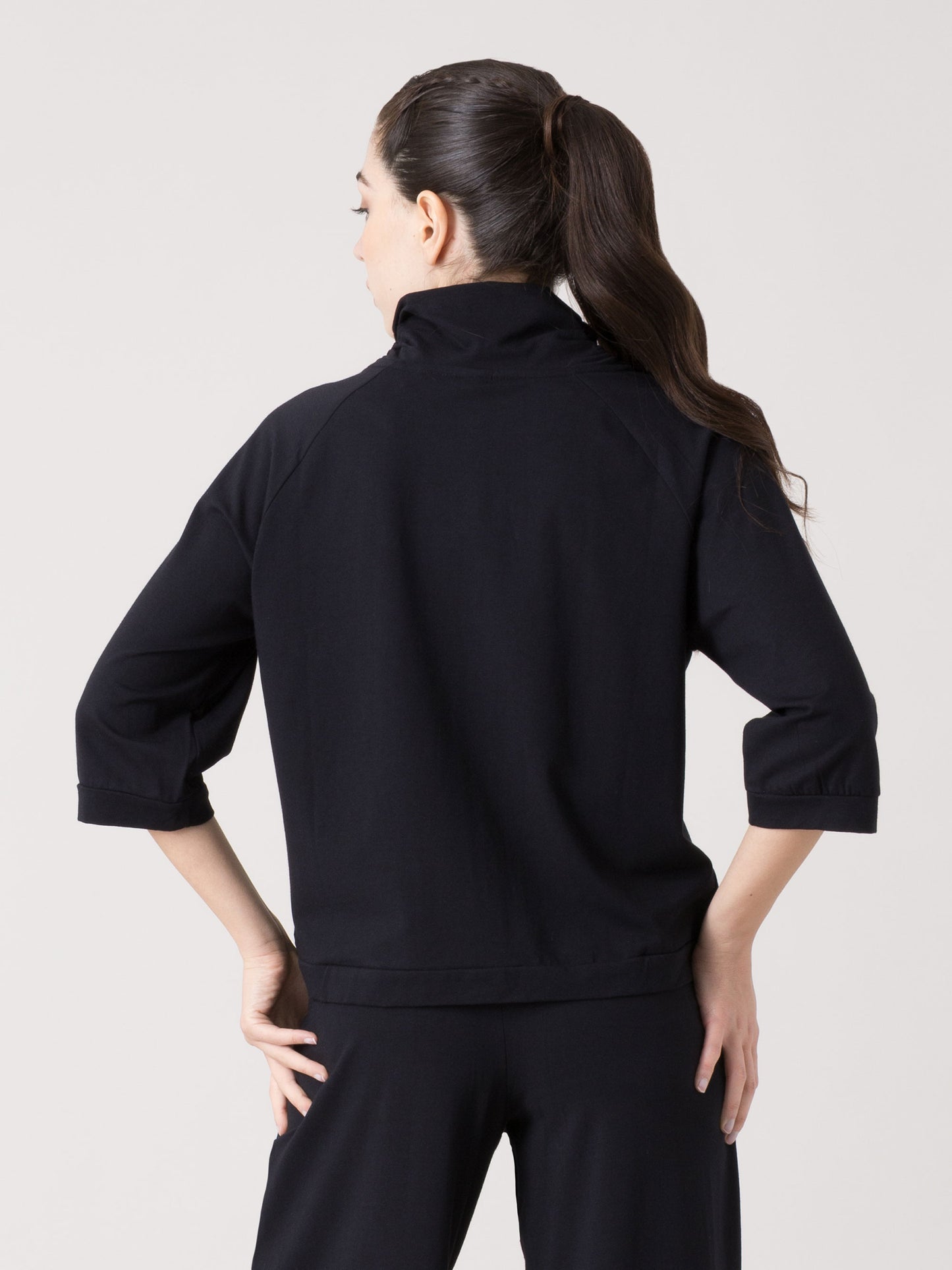 EVERLAST FELPA DONNA FULL ZIP CON COLLO ARRICCIATO IN JERSEY STRETCH