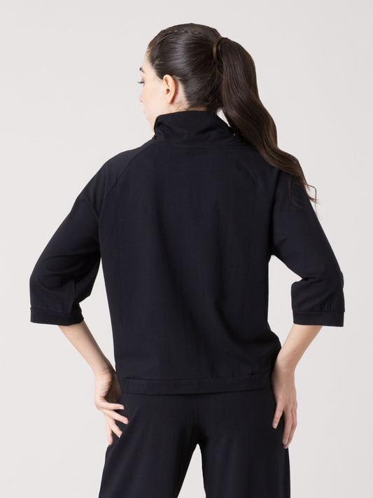 EVERLAST FELPA DONNA FULL ZIP CON COLLO ARRICCIATO IN JERSEY STRETCH