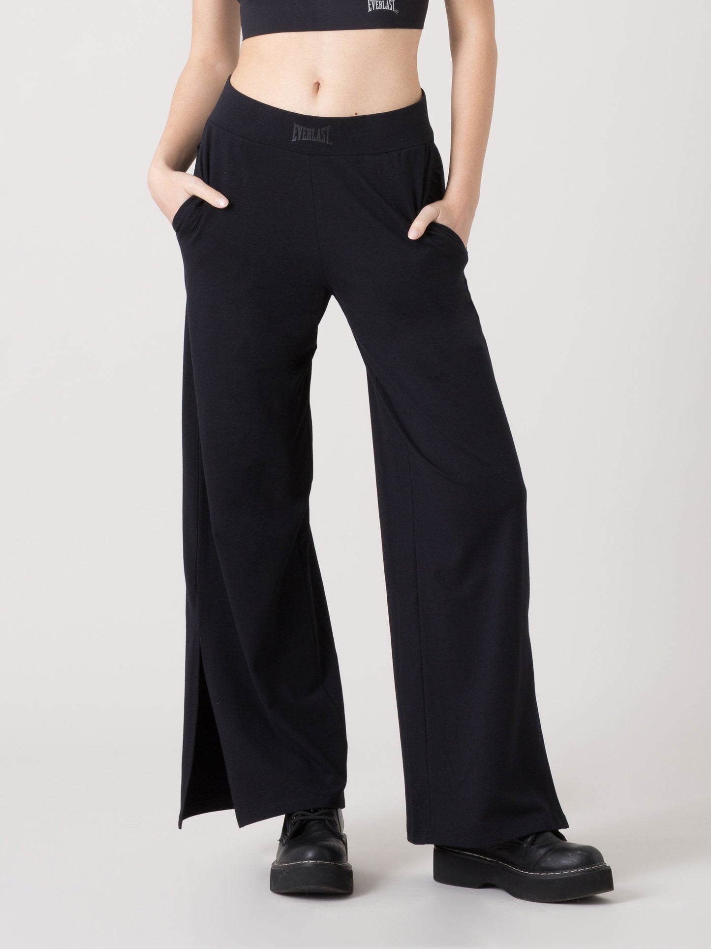 PANTALONI DONNA EVERLAST WIDE LEG SPORTIVI CON TASCHE