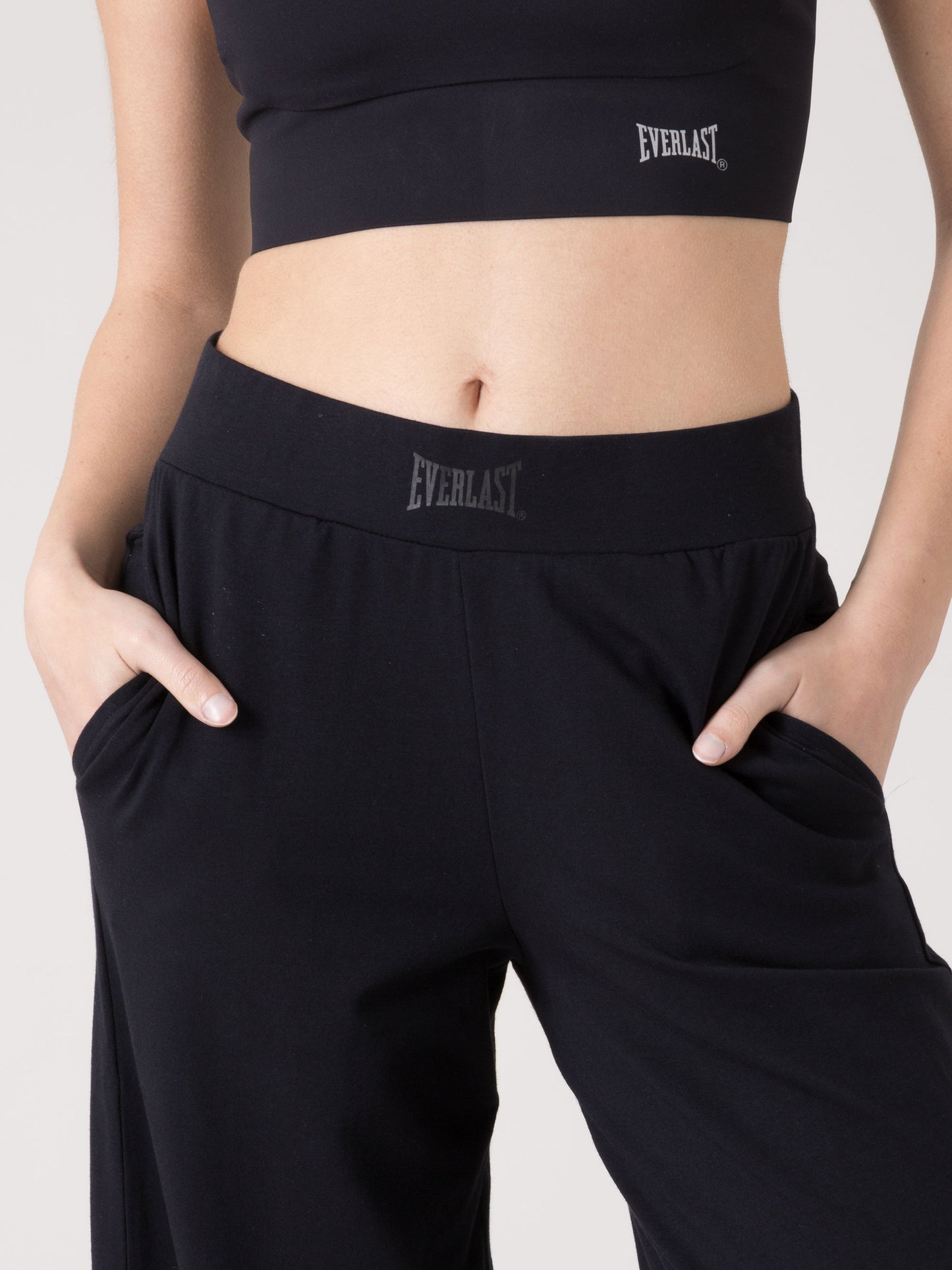 PANTALONI DONNA EVERLAST WIDE LEG SPORTIVI CON TASCHE