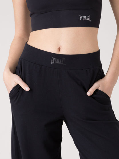 PANTALONI DONNA EVERLAST WIDE LEG SPORTIVI CON TASCHE