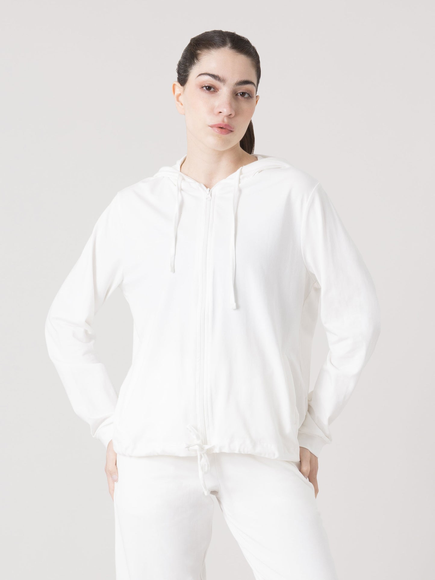 EVERLAST FELPA DONNA FULL ZIP CON CAPPUCCIO E STRASS