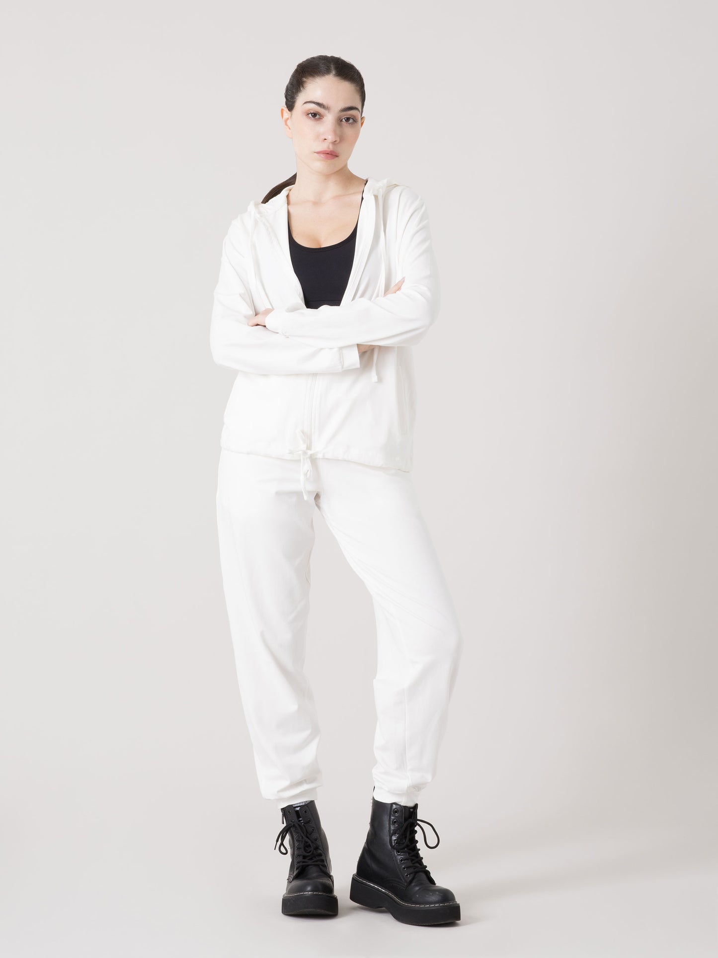 EVERLAST FELPA DONNA FULL ZIP CON CAPPUCCIO E STRASS