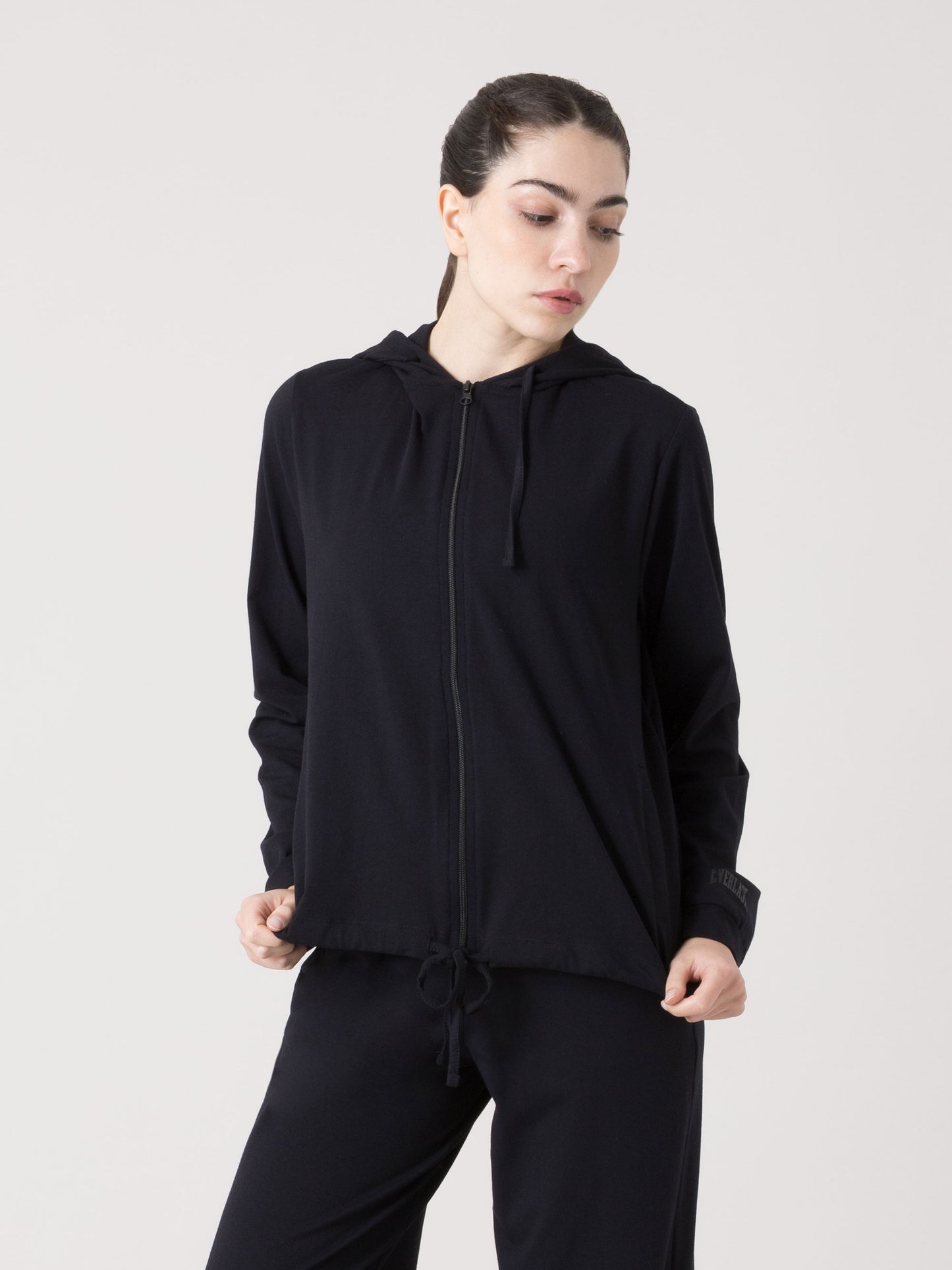 EVERLAST FELPA DONNA FULL ZIP CON CAPPUCCIO E STRASS