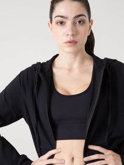EVERLAST FELPA DONNA FULL ZIP CON CAPPUCCIO E STRASS