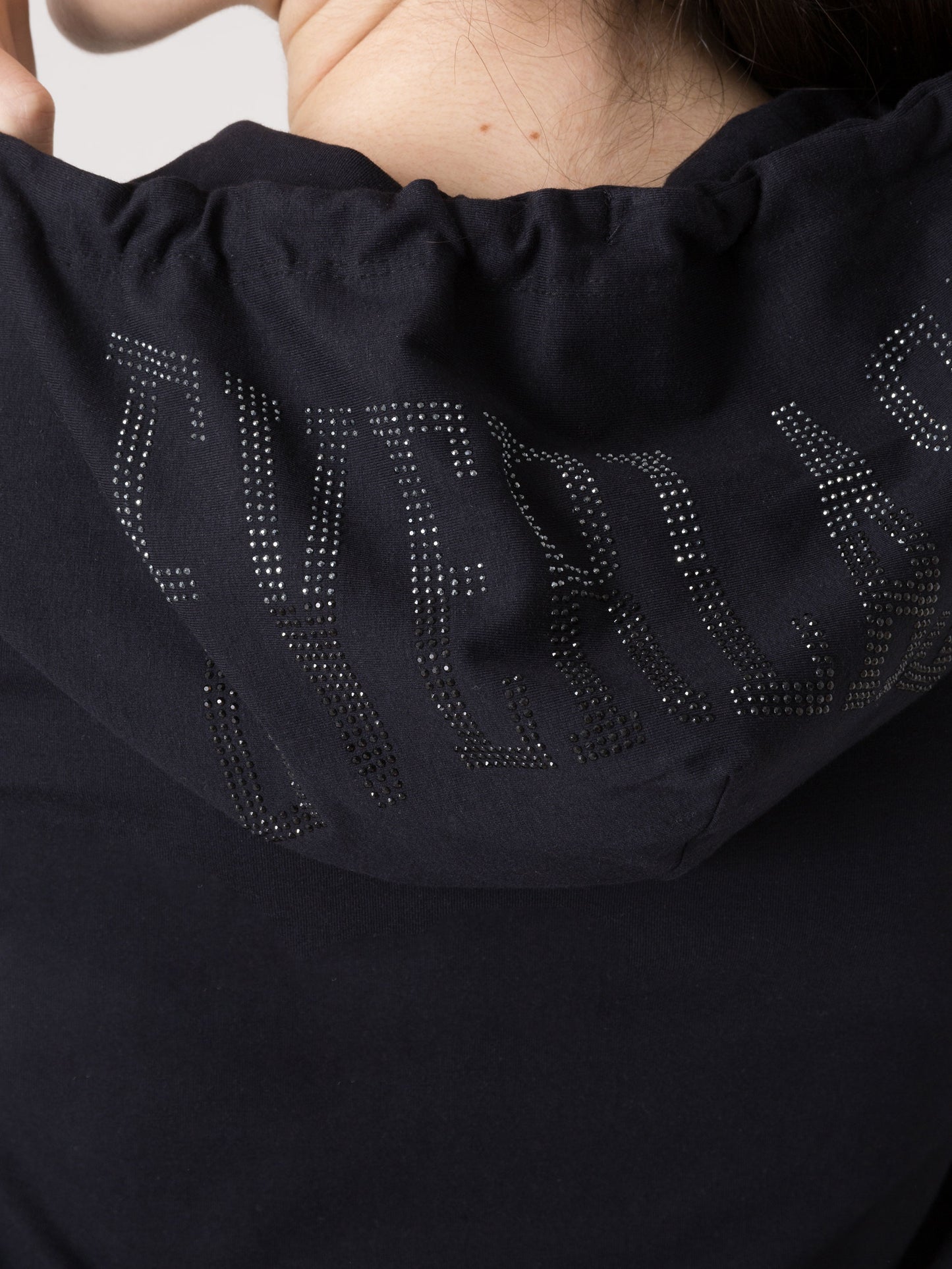 EVERLAST FELPA DONNA FULL ZIP CON CAPPUCCIO E STRASS