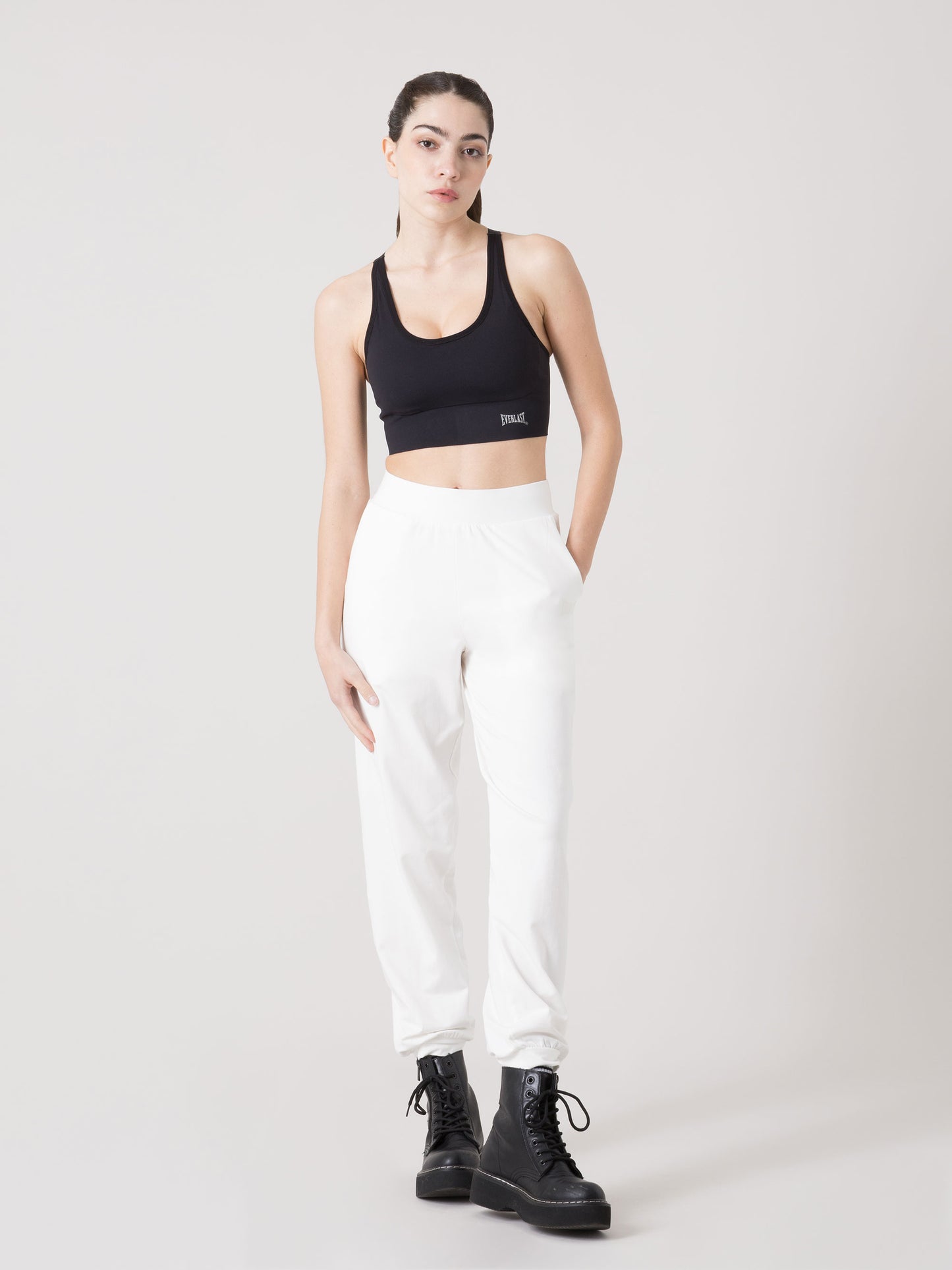 PANTALONE JOGGER DONNA EVERLAST IN JERSEY STRETCH DI COTONE MODAL CON FASCIA ELASTICA
