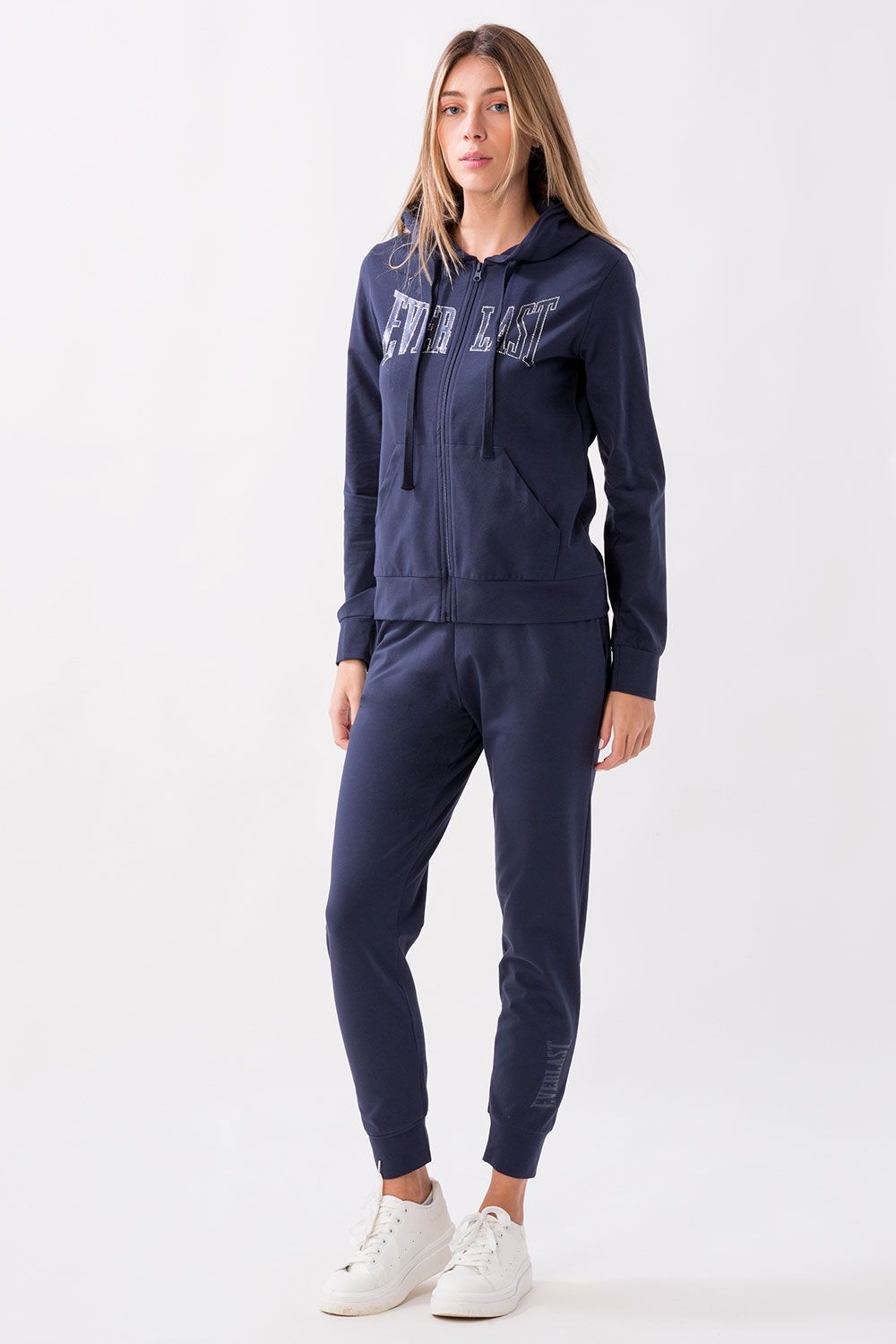 TUTA IN JERSEY STRETCH CON FELPA CON CAPPUCCIO